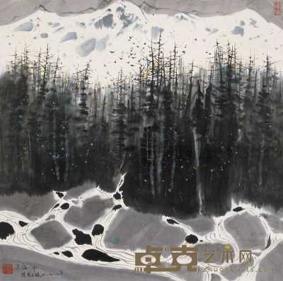 吴冠中 署年：1989 玉龙雪山 镜心 67.5×68cm